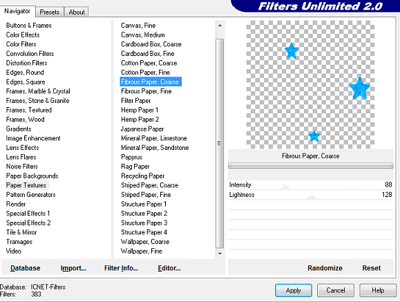 Filters unlimited Settings1